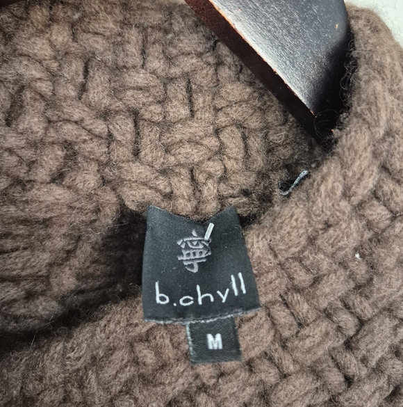 100% Yak Wool Sweater Cardigan By b. chyll Size Medium - Picture 7 of 8